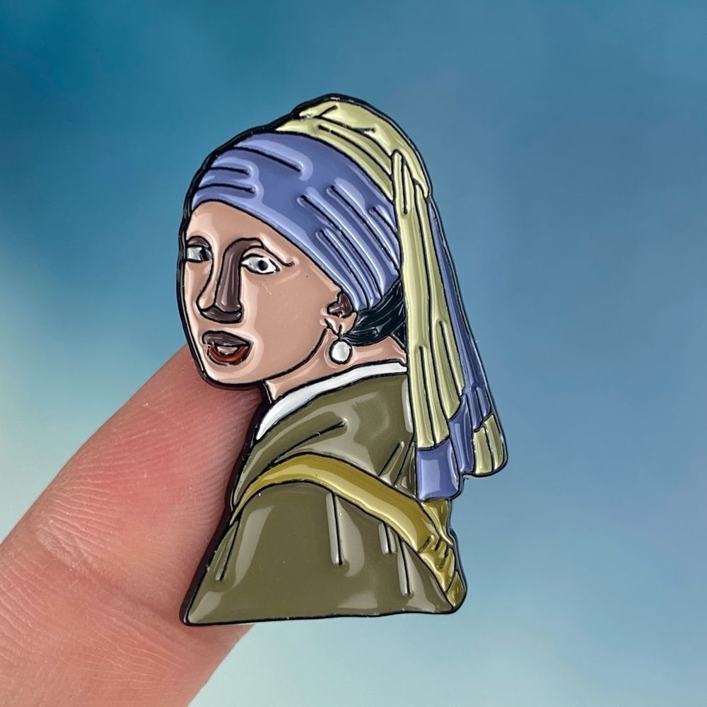 Girl With Pearl Earring Enamel Pin/ Brooch Lapel